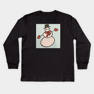 Dapper Snowman Kids Long Sleeve T-Shirt